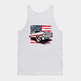 Classic Car with USA flag Tank Top